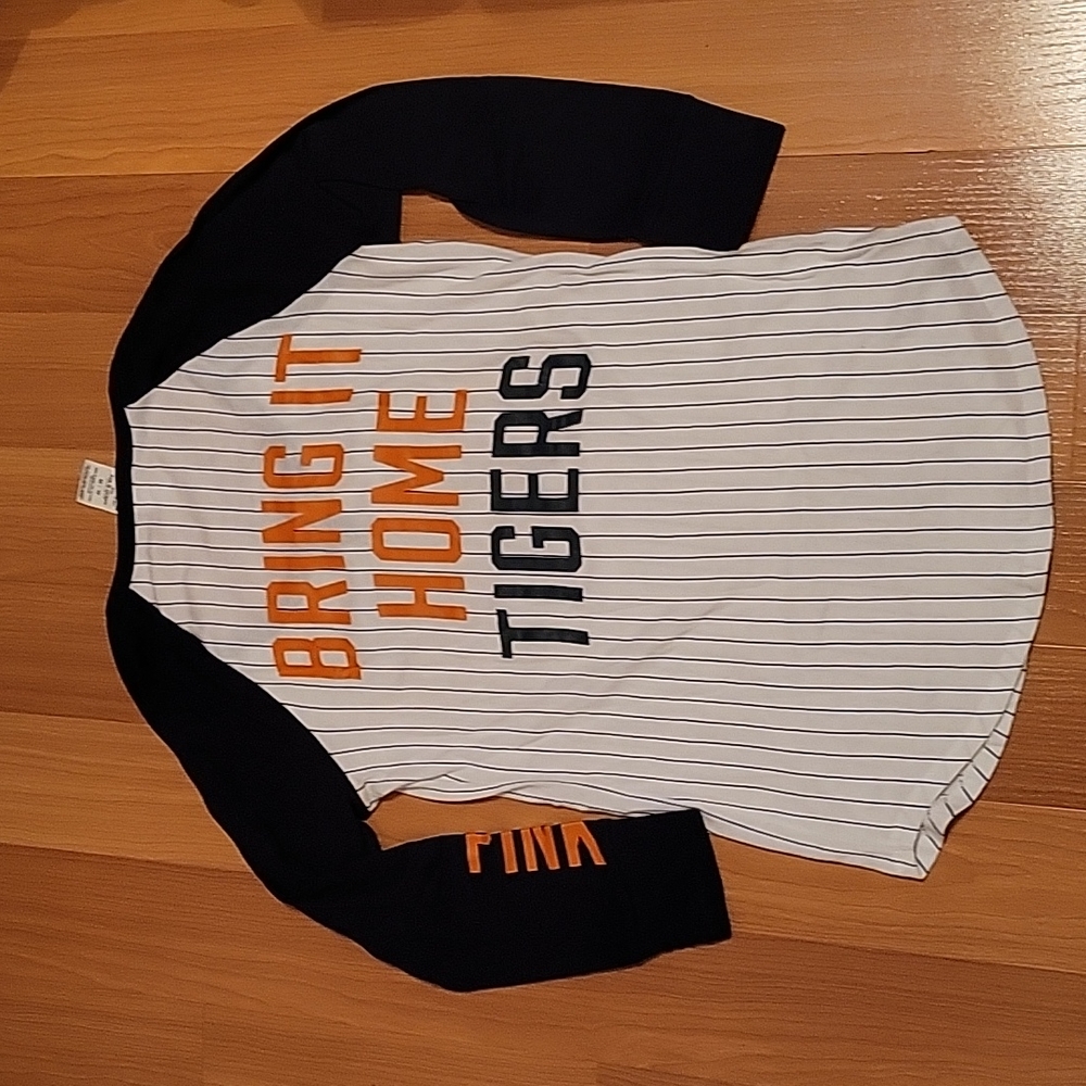 Pink Victoria Secret Detroit Tiger Baseball Tee - Picture 3 of 5